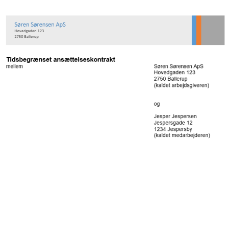 ansættelseskontrakt funktionær skabelon ansættelseskontrakt funktionær skabelon